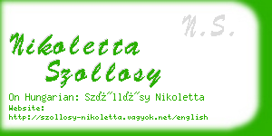 nikoletta szollosy business card